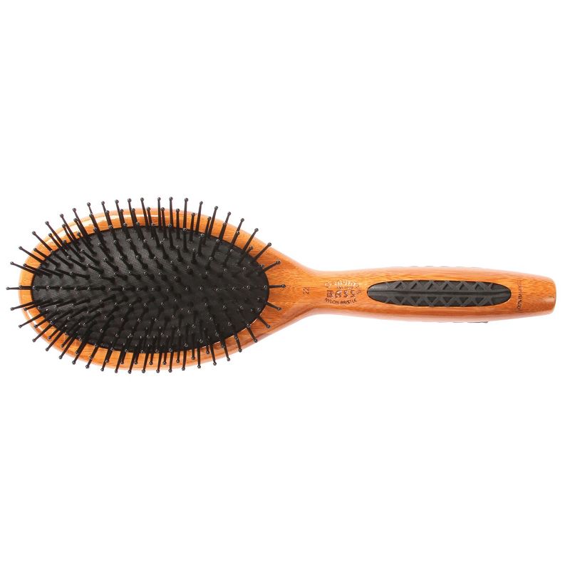Bass Brushes Style & Detangle Hair Brush Premium Bamboo Handle with Professional Grade Nylon Pin Large Oval, 1 of 5