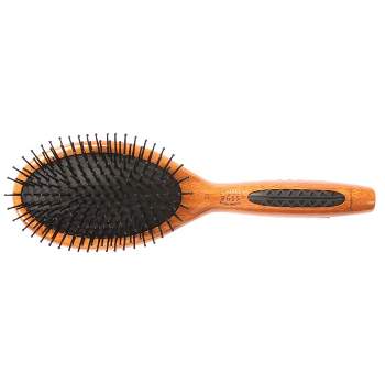 Bass Brushes Style & Detangle Hair Brush Premium Bamboo Handle with Professional Grade Nylon Pin Large Oval