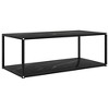 vidaXL Coffee Table Black Tempered glass, powder-coated steel Medium - 2 of 4