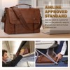 Mens Messenger Bag 17 Inch Waterproof Vintage Leather Laptop Briefcase Large Laptop Bag - 3 of 4