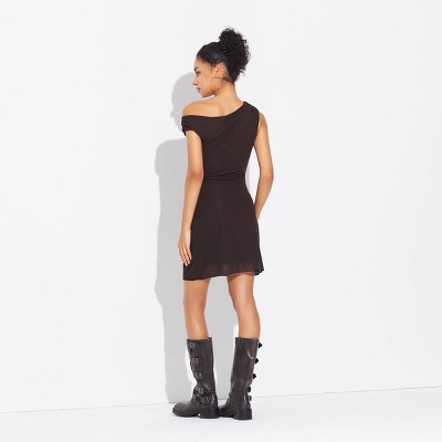 Женские платья Wild Fable Women's Ruched Off the Shoulder Mini Dress - Wild Fable™ Dark Brown S — фото 2
