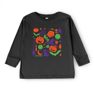 SmileyWorld Halloween Silhouette - Toddler Long Sleeve Graphic Tee and Youth Long Sleeve Graphic T-Shirt - 1 of 4