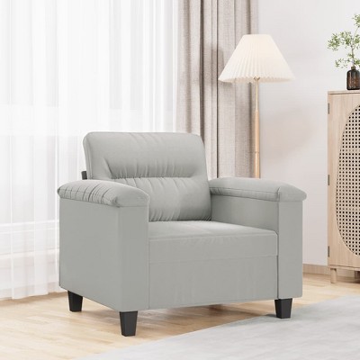 Sofa Chair Light Grey Microfiber, Metal, Plywood Single Durable vidaXL