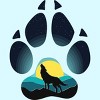 Boy's Design By Humans Wolf's paw. The wolf and the moon By ArtistDreams T-Shirt - 2 of 3