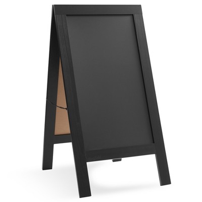 Casafield 40" x 20" A Frame Chalkboard Sign, Double-Sided Magnetic Wooden Menu Board for Cafés, Restaurants, Sandwich Shops, Sidewalks, and Weddings