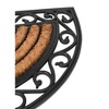 BIRDROCK HOME 18 x 30 Half Round Natural Coir and Rubber Doormat with Scroll Border - 3 of 4