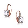 Guili Sterling Silver CZ Square Cushion Drop Earrings with Rose Gold Plating, A Classic, Timeless, and Elegant Jewelry Collection Essential - 3 of 4