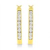 Haus of Brilliance 14k Yellow Gold Plated Silver 1.0 Cttw Channel Set Diamond Hoop Earrings - 2 of 4