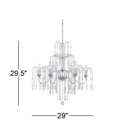 Vienna Full Spectrum Chrome Crystal Rain 6-Light Chandelier