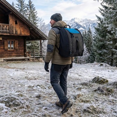Sportube Traveler Boot Bag, 45L Ski & Snowboard Gear Backpack for Travel, Azure — фото 7