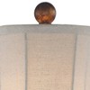 Regency Hill Traditional Buffet Table Lamps 28" Tall Set of 2 with Round Risers Brown Fabric Drum Shade Bedroom Living Room - 2 of 4
