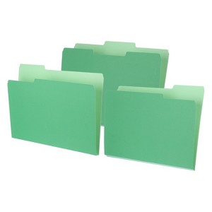 Unique Bargains Classroom Home Office Paperwork Manila 1/3 Cut Tab Letter Size File Folders - 1 of 4