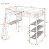 Twin Size Loft Metal Bed with 3 Layers of Shelves and Desk, Stylish Metal Frame Bed with Whiteboard, Black - 4 of 4