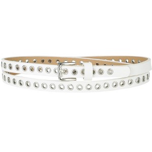 Allegra K Women's Belt PU Leather Skinny Plus Size Punk Rock Style Grommet Waist Belts - 1 of 4