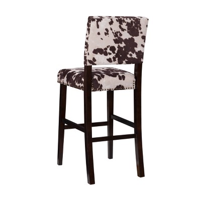 Corey Udder Madness Cow Print Bar Stool with Antique Bronze Trim