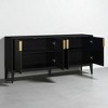 Modern Wooden Sideboard Cabinet with 4 Doors, Adjustable Shelves & Textured Aluminum Handles, Storage Buffet for Kitchen, Dining Room, Living Room - 3 of 4