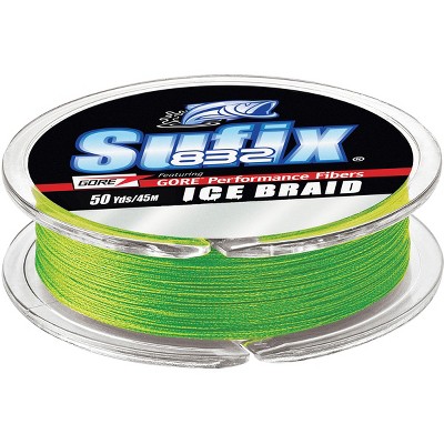 Sufix 50 Yard 832 Advanced Ice Braid Fishing Line - 4 Lb. - Neon Lime