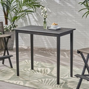 PAGED Patio Dining Table Wood Rectangle Outdoor Table with Slatted Table Top for Patio, Deck - 1 of 4