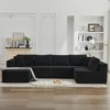 137.8" Corduroy Upholstery U-Shaped Cloud Modular Sectional Sofa with Left Chaise and Pillows, All-Foam Compression Design - 2 of 4