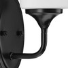 Progress Lighting Lynzie 1-Light Bath Vanity Light, Matte Black, Etched White Glass, Damp Rated - 2 of 4