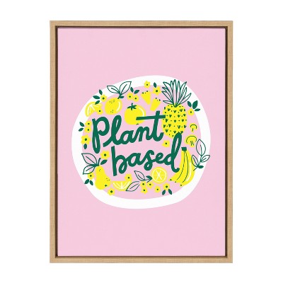 Kate and Laurel Sylvie Plant Based Framed Canvas by Maria Filar, 18x24, Natural