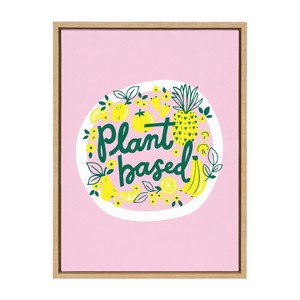 Kate and Laurel Sylvie Plant Based Framed Canvas by Maria Filar, 18x24, Natural - 1 of 4