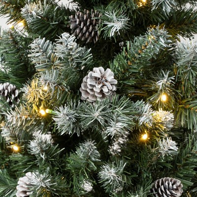 6' Green Pine Slim Pre-Lit Christmas Tree with Warm White LED Lights