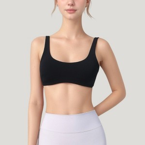 Anna-Kaci Active Women's Scoop Neck Sports Bra with Wide Straps and Seamless Design - 1 of 4
