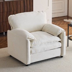 KTMBDW Accent Chairs for Living Room Chairs Reading Chair Mid Century Modern Chair Soft Chenille Sofa Chair Upholstered Arm Chair - 1 of 4
