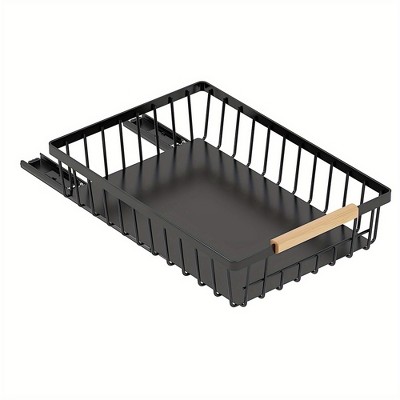 DOMETOUR Pull Out Cabinet Organizer, Metal Slide Out Drawers for Cabinets for Kitchen Pantry Bedroom, 15.5"D x 11"W x 3.8"H