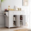 Kitchen Island Cart with Solid Wood Top, Portable Rolling Islands Table on Wheels with Drawer and Storage Cabinet - 2 of 4
