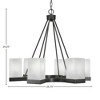 Toltec Lighting Nouvelle 6 - Light Chandelier in  Espresso with 4" Square White Muslin Shade - 2 of 4