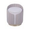 Techni Home Plush Velvet Vanity Stool Ottoman with Storage, Taupe - 2 of 4