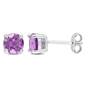 EVERLY JEWELRY | Sterling Silver 1 1/3 CT TGW Amethyst Stud Earrings - 1 of 4