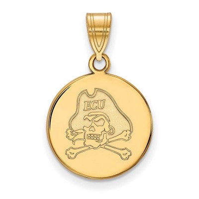 Black Bow Jewelry 14k Yellow Gold East Carolina Pirates NCAA Medium Pendant