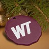 West Texas A&M Primary Logo Porcelain Scalloped Holiday Christmas Tree Ornament - 4 of 4