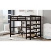 Streamdale Full Size Loft Bed with Storage Shelves and Under-bed Desk, Espresso - 4 of 4