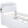 PAGED Full Size Platform Bed Modern Wooden Bed Frame with Twin Size Trundle and Pull Out 4-Layer Shelves for Bedroom - 4 of 4