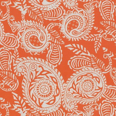 Addie Orange and White Paisley Rectangular Throw Pillow Set