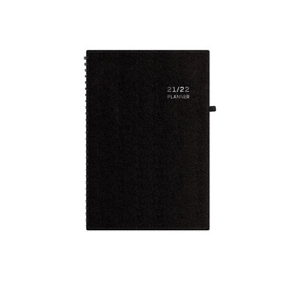 2021-22 Academic Planner 5"x8" Flexible Cover Wirebound Weekly/Monthly Black - Blue Sky