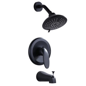 WOWOW Single Handle 5-Spray Tub and Shower Faucet 1.8 GPM with High Pressure Showerhead (Valve Included) - 1 of 4