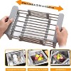 LunaLulinlk Extendable Dish Drying Rack, Over the Sink Drying Rack, Kitchen Drainage Tray and Fruit Drain Rustproof Stainless Steel-Black - 3 of 4