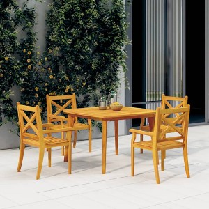 vidaXL Patio Table 43.3 in.x43.3 in.x29.5 in. Solid Wood Acacia - 1 of 4
