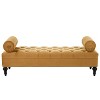 KWPZQEB 60¡± End of Bed Bench, Velvet Ottoman with Upholstered & 2 Detachable Pillows, Window Bench with Button-Tufted for Bedroom, Living Room - 4 of 4