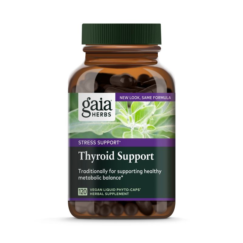 Gaia Herbs Thyroid Support - Made with Ashwagandha, Kelp, Brown Seaweed, and Schisandra, 1 of 9