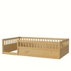 CAVINAS Twin/Full Size Modern Bed Frame with Heigh Guardrails,Pine Wood Floor Bed for Kids Room,Playroom - 4 of 4
