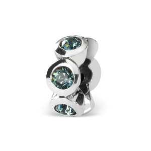 Black Bow Jewelry Sterling Silver December Crystal Birthstone, 6-Stone Bead Charm - 1 of 3