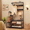 Hall Tree With Bench and Shoe Storage Parent-Child Coat Rack Shoe Bench - 4 of 4