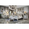 94" Queen Bed Vendome Synthetic Leather, Carved Wood Detail - Acme Furniture - 4 of 4