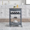 22.5"Mobile Rolling Kitchen Island Trolley Serving Cart with Underneath Drawer & Slide-Out Wire Storage Basket - 4 of 4